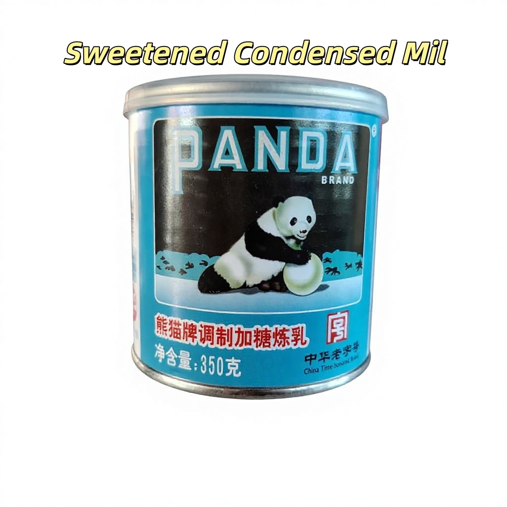 Panda Brand Sweetened Condensed Milk 350g Canned Creamer Made in China with 12-Month Shelf Life for Coffee Tea & Desserts