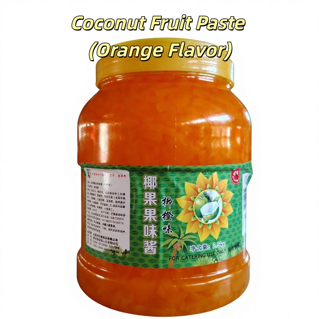 Tropical Coconut Fruit Paste Orange Flavor for Bubble Tea Juice Slushies (2.5kg) Bulk Catering Supply 12-Month Shelf Life Made