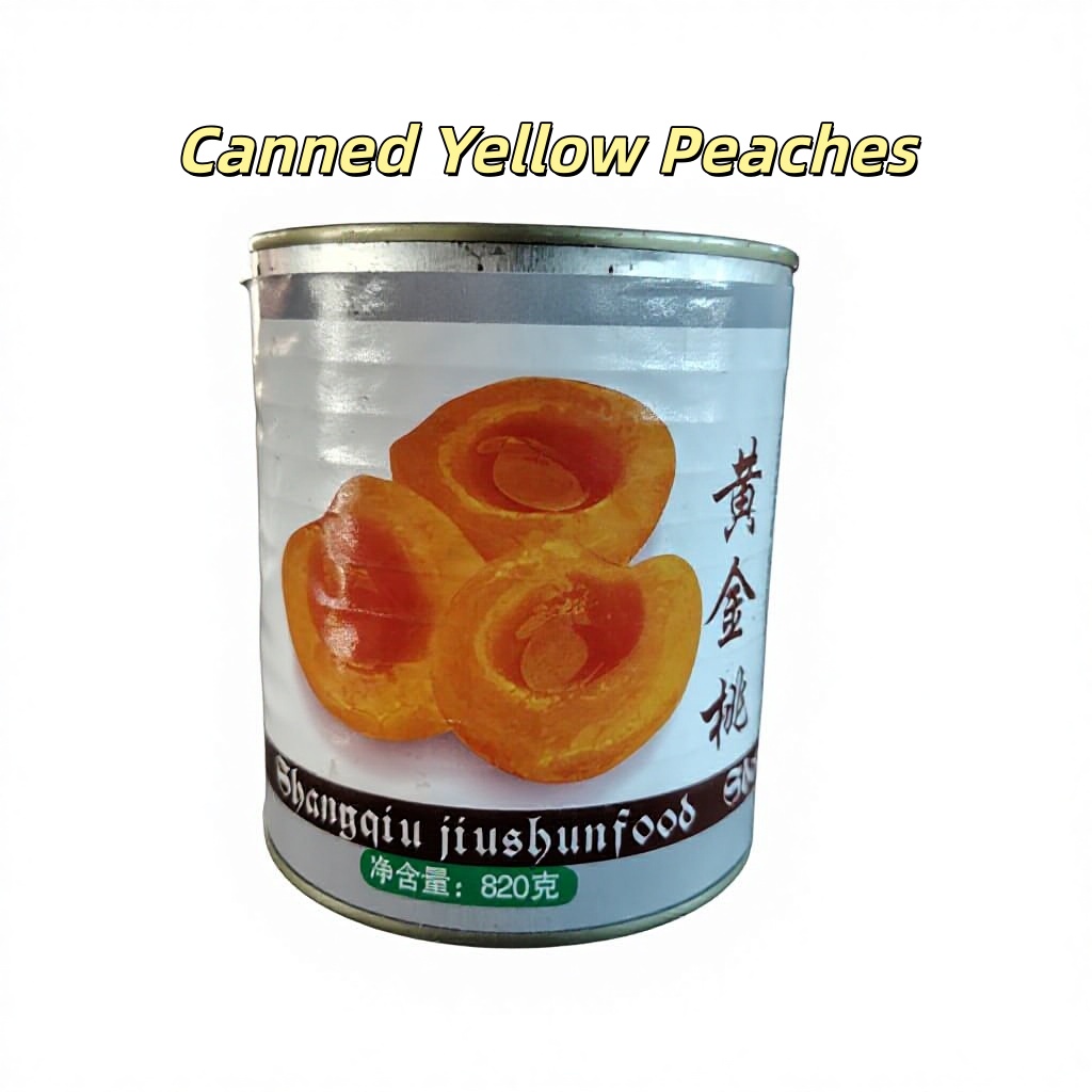 Youlema Canned Yellow Peaches in Light Syrup 820g Premium Fresh Peach Slices for Baking Desserts Fruit Salads