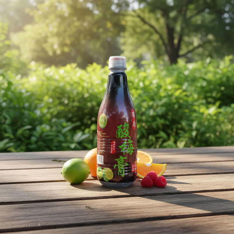 Plum Syrup for Cold Drinks Traditional Chinese Sour Plum Concentrate 12-Month Shelf Life for Iced Tea Bubble Tea Homemade