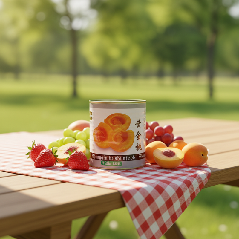 Youlema Canned Yellow Peaches in Light Syrup 820g Premium Fresh Peach Slices for Baking Desserts Fruit Salads