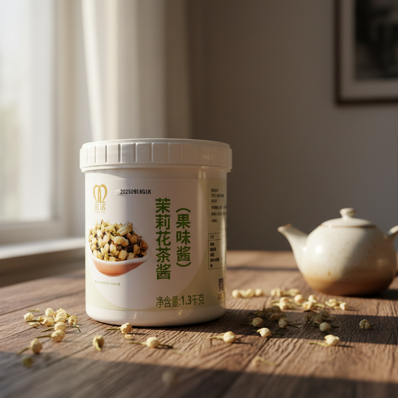 Jasmine Tea Jam for Milk Tea Real Flower Extract 1.3kg Bulk Jar 12-Month Shelf Life for Bubble Tea Cold Brew & Dessert Toppings